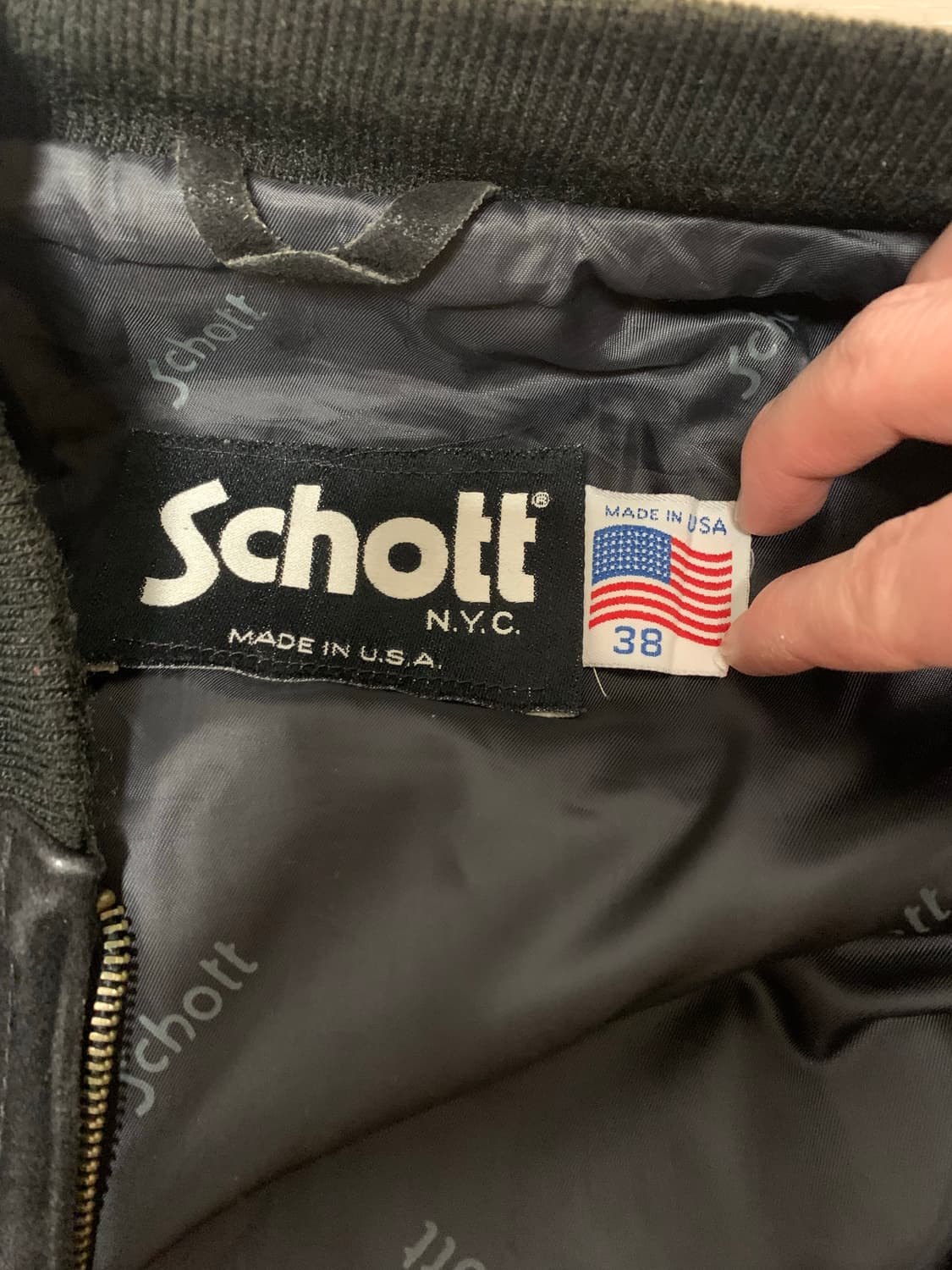 Schott 스웨이드 블루종 블랙 38사이즈 상품이미지3