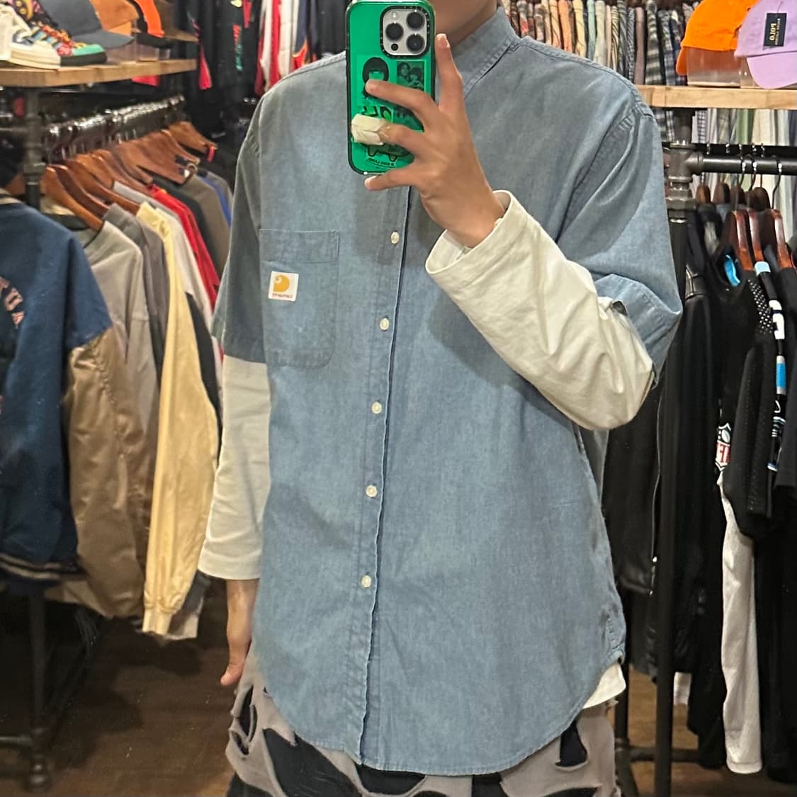 [HI] 칼하트 데님 반팔셔츠 상품이미지3