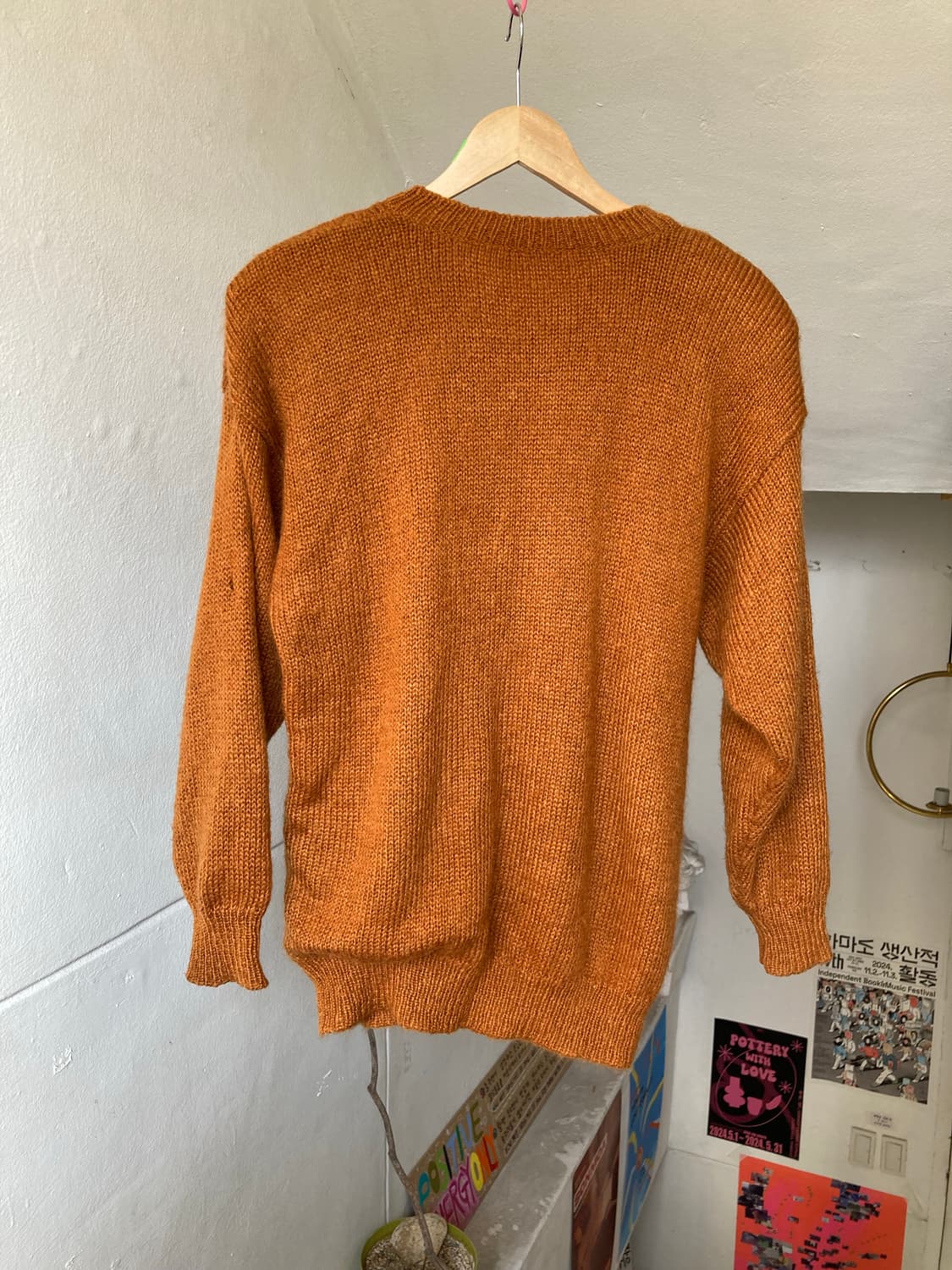 빈티지 브라운 패턴 오버핏 가디건 상품이미지5