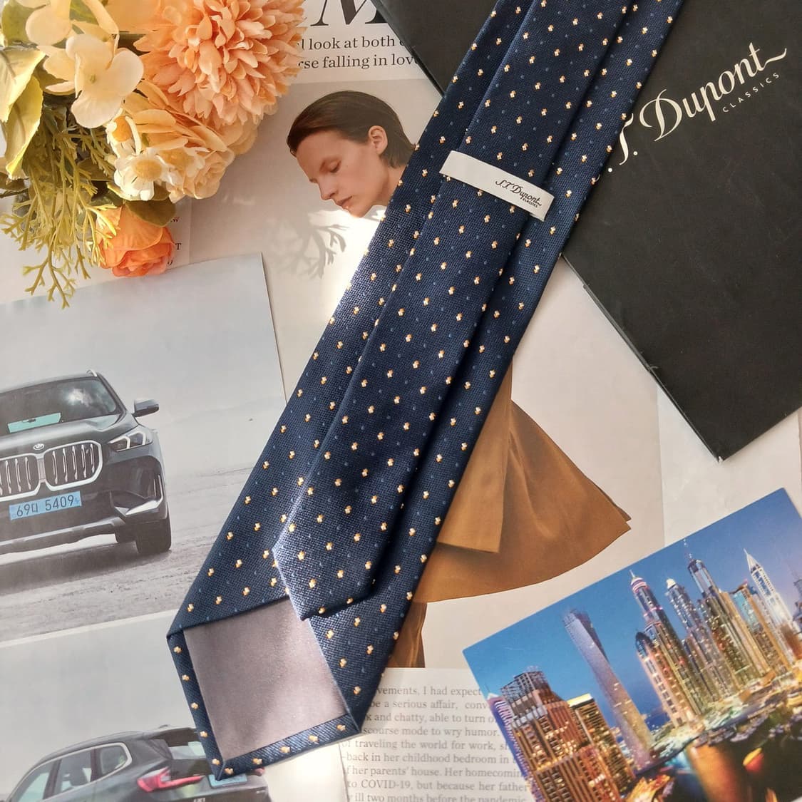 듀퐁 실크 네이비 마이크로 도트 넥타이 8.5cm A등급 A19074
 상품이미지4
