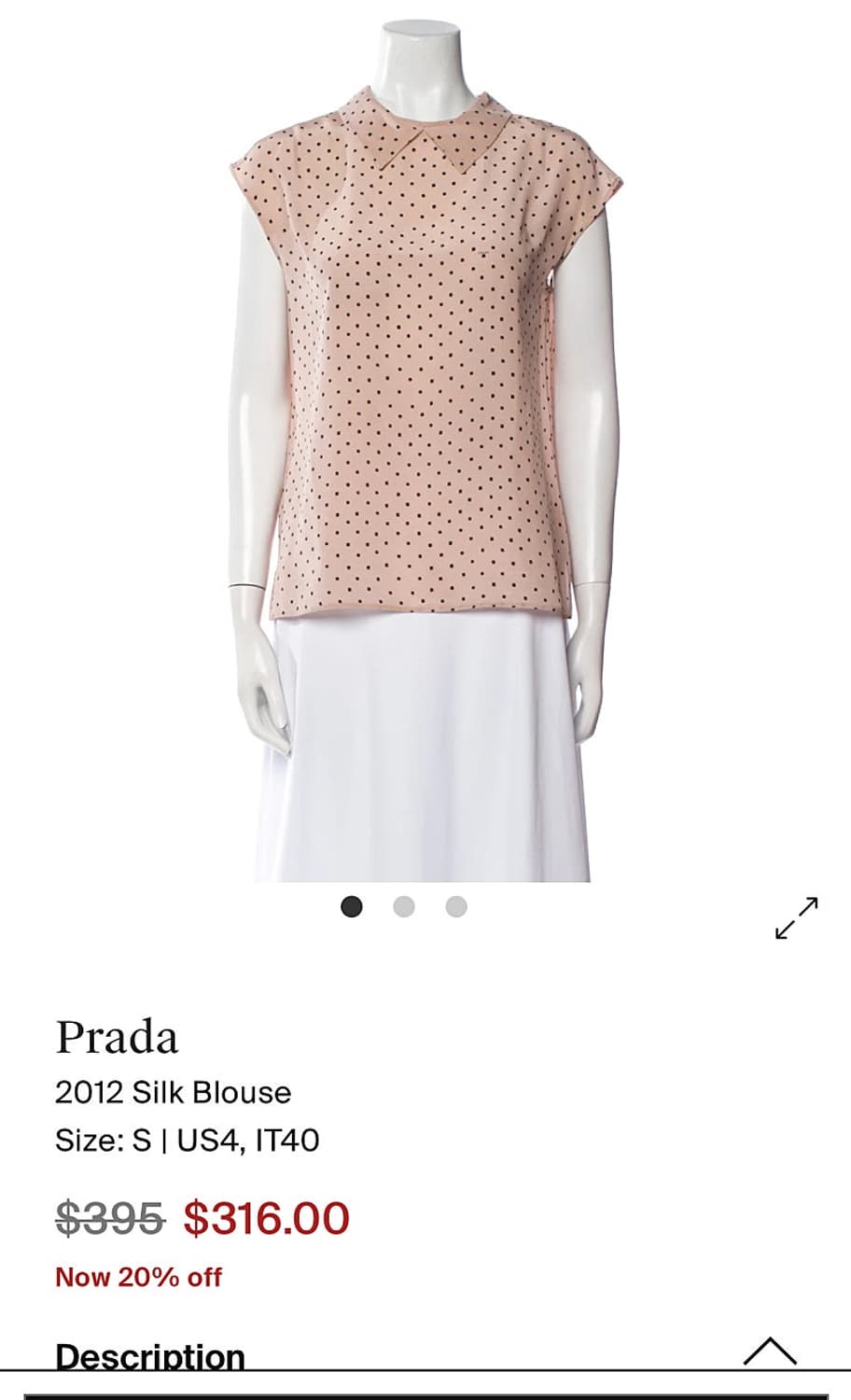 여) 프라다 실크 블라우스  상품이미지10