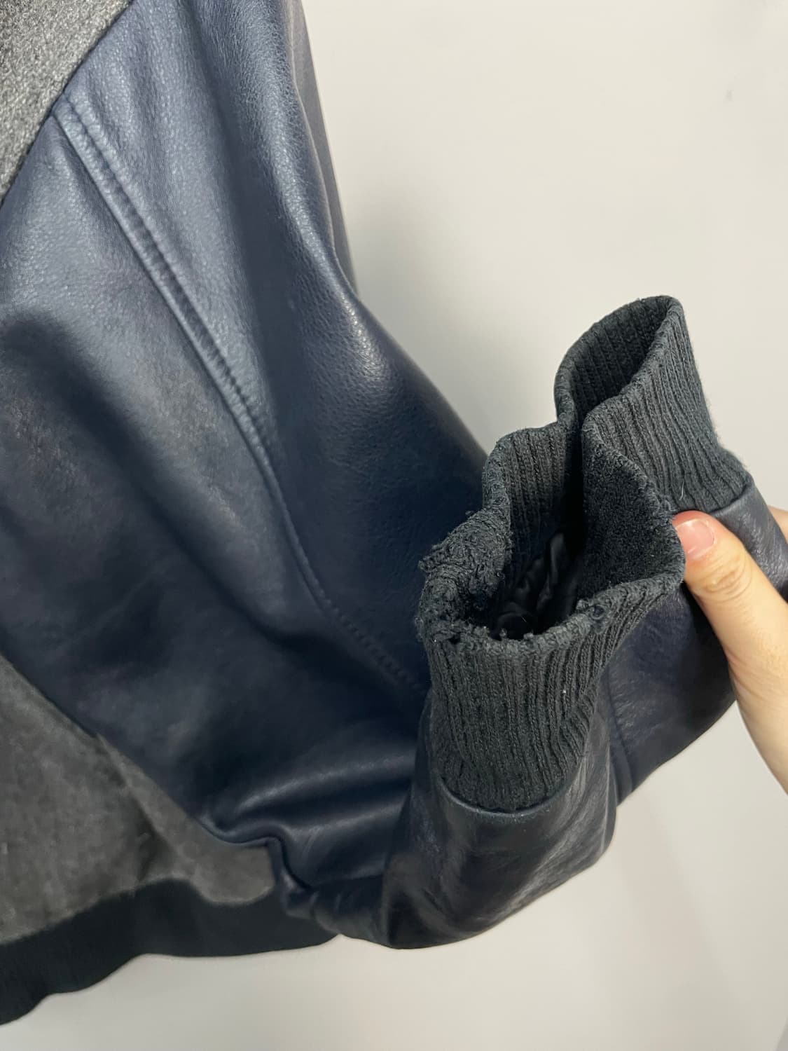 리복 90s 올드스쿨 레더 모직 배색 바시티 자켓 H2246 상품이미지9