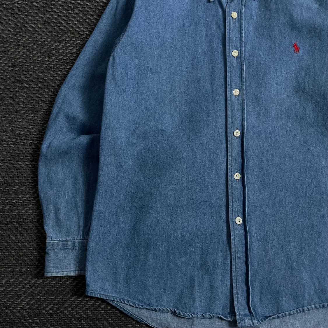 90s 폴로 랄프로렌 포니로고 데님 셔츠y 3900 상품이미지4