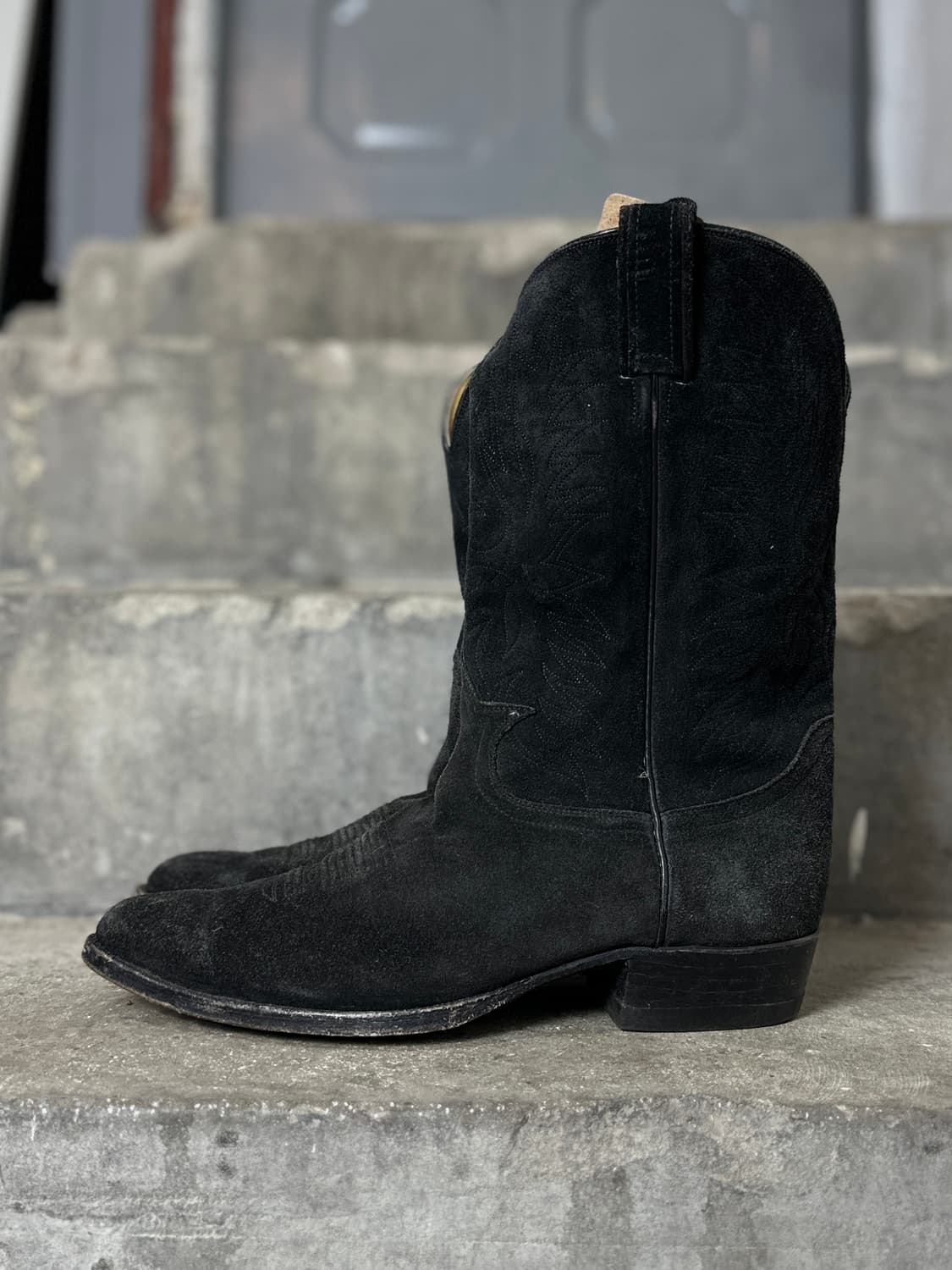 90's USA 토니라마 러프아웃 스웨이드 카우보이 웨스턴 부츠 상품이미지5