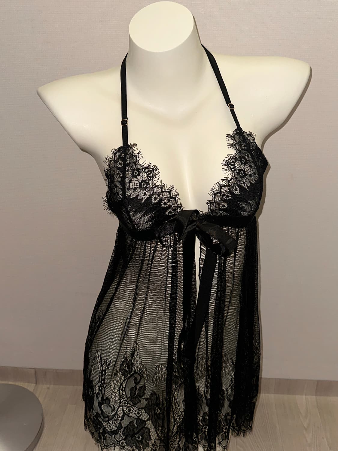 빈티지 블랙 레이스 슬립 상품이미지3