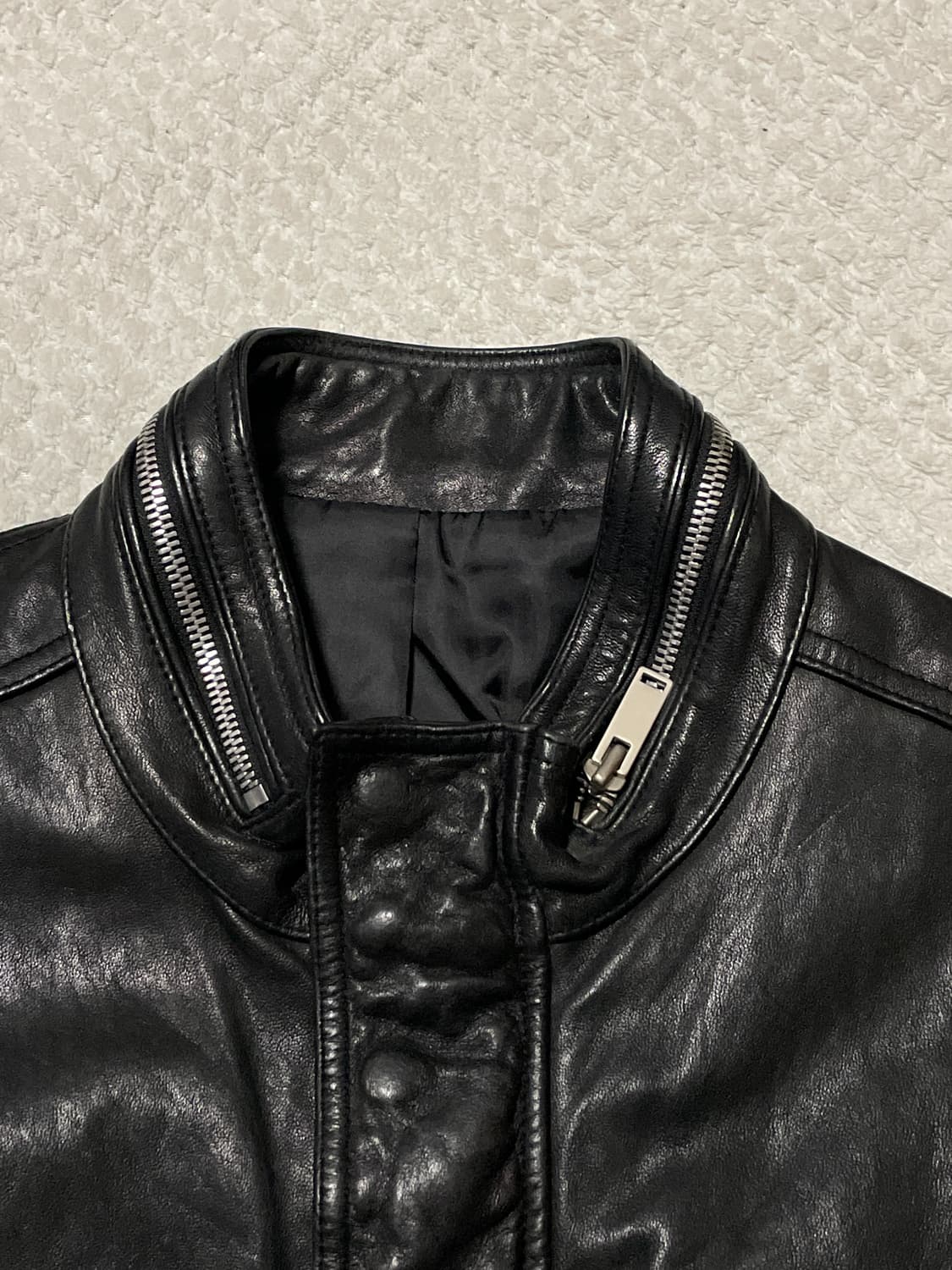 광희시장 웨스턴 무드 램스킨 양가죽 바이커 레더 자켓 상품이미지4