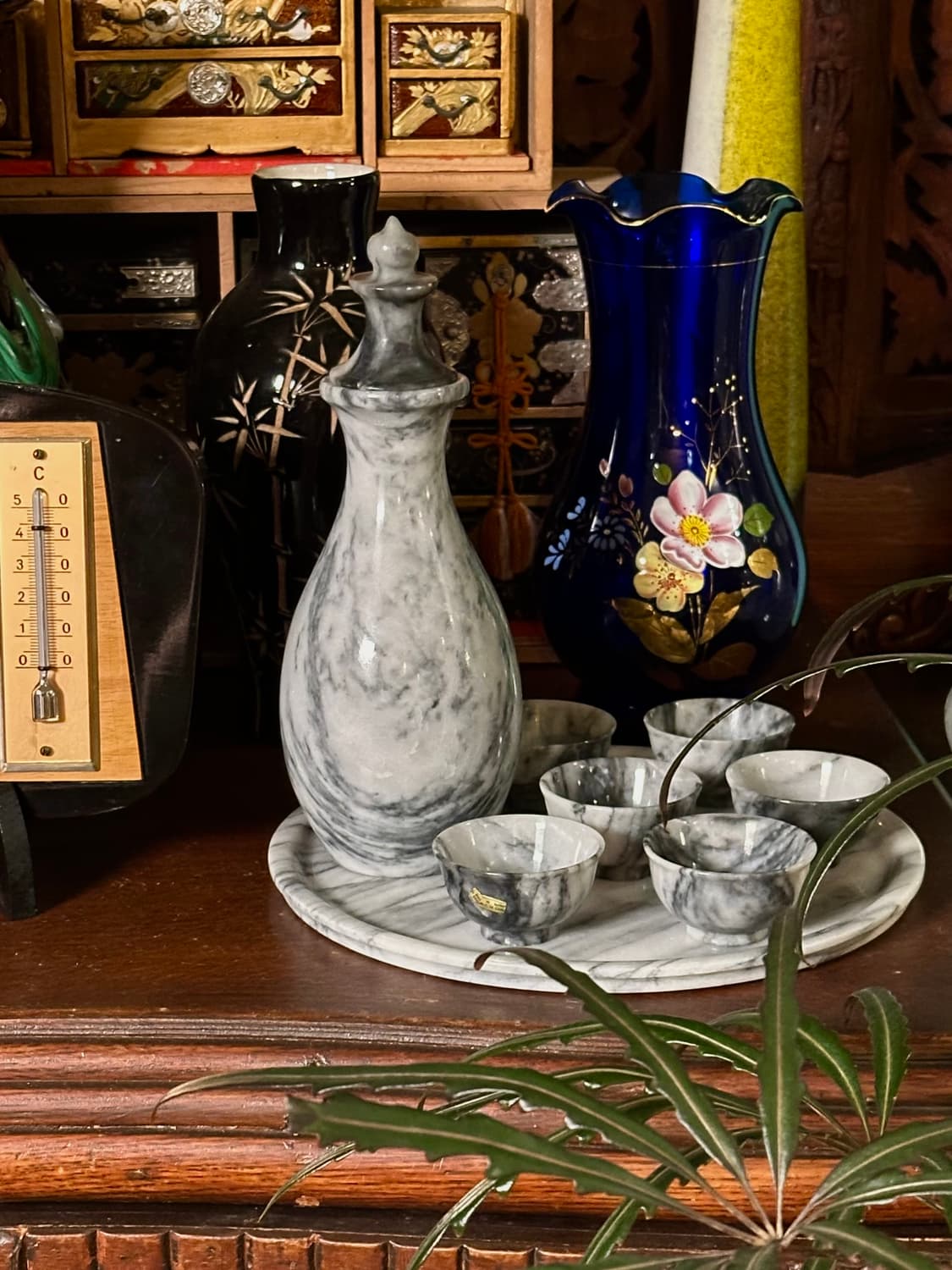 대만 빈티지 옥돌 주병&잔 세트 상품이미지2