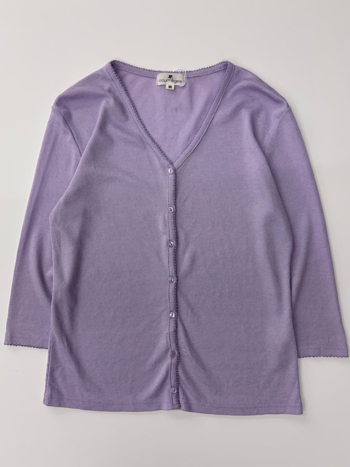 Courreges 꾸레쥬 퍼플 레이온 가디건 상품이미지2
