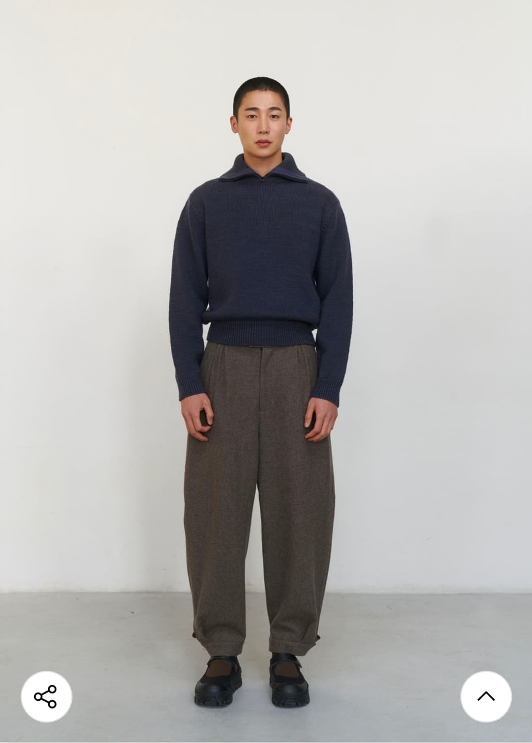 아모멘토 울 시어링 팬츠 브라운 L 상품이미지1