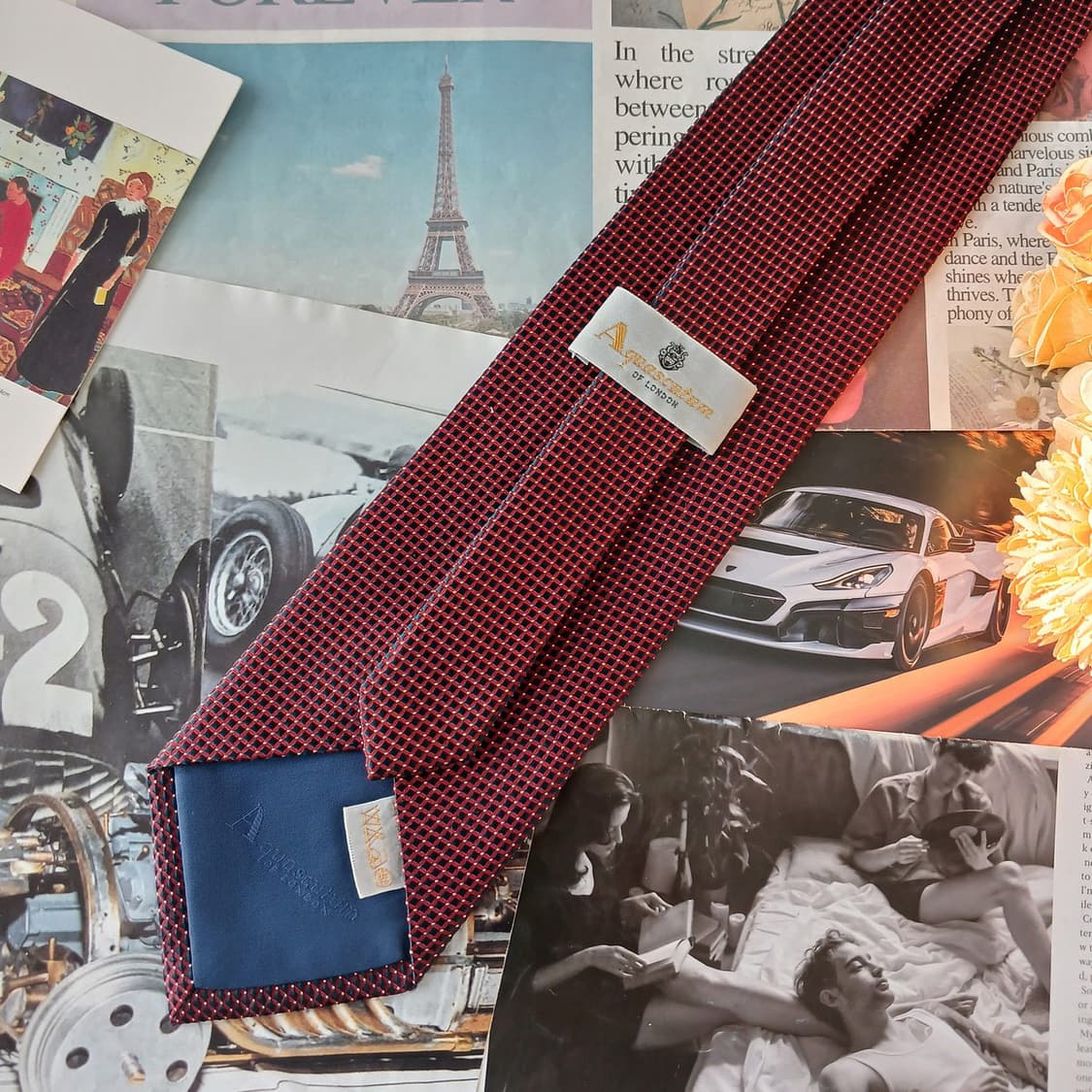 아쿠아스큐텀 실크 마이크로 패턴 넥타이 9.6cm A+등급 A19444
 상품이미지6