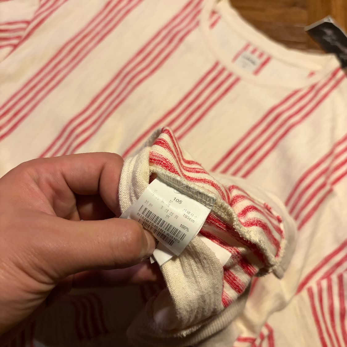 RED STRIPE SLUP COTTON T-SHIRTS 상품이미지4