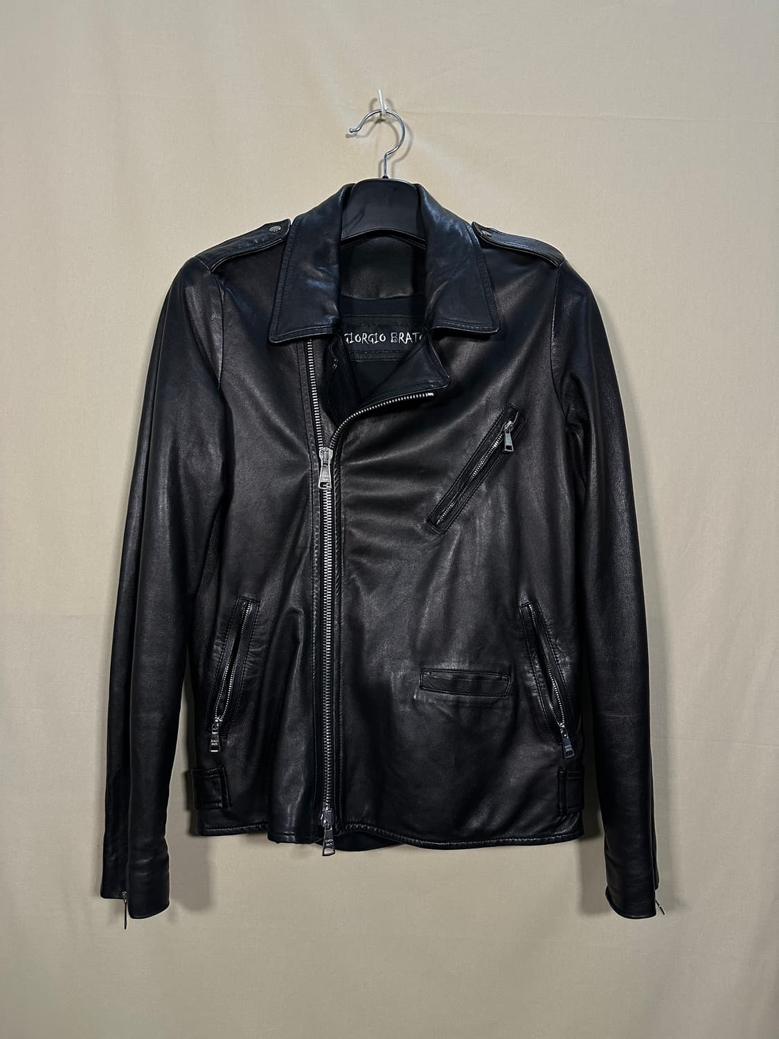 조르지오 브라토 이태리 리얼가죽 라이더 자켓 처분  상품이미지1
