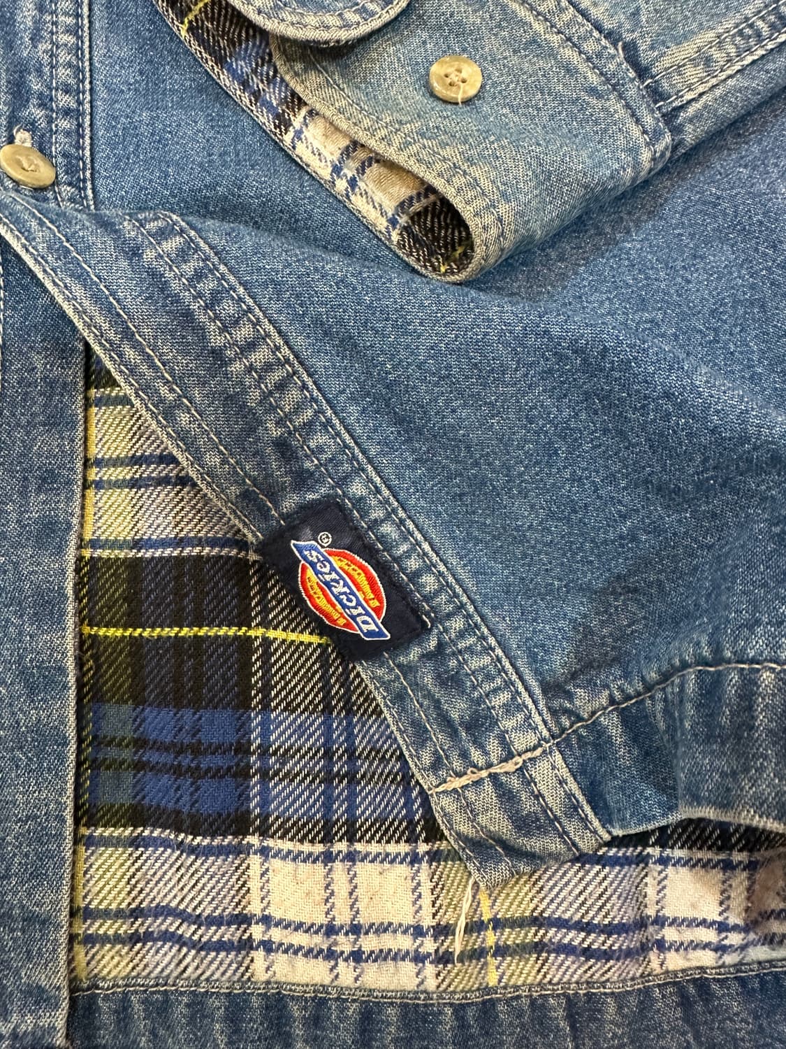 디키즈 안감 후리스 데님 셔츠 L 상품이미지6