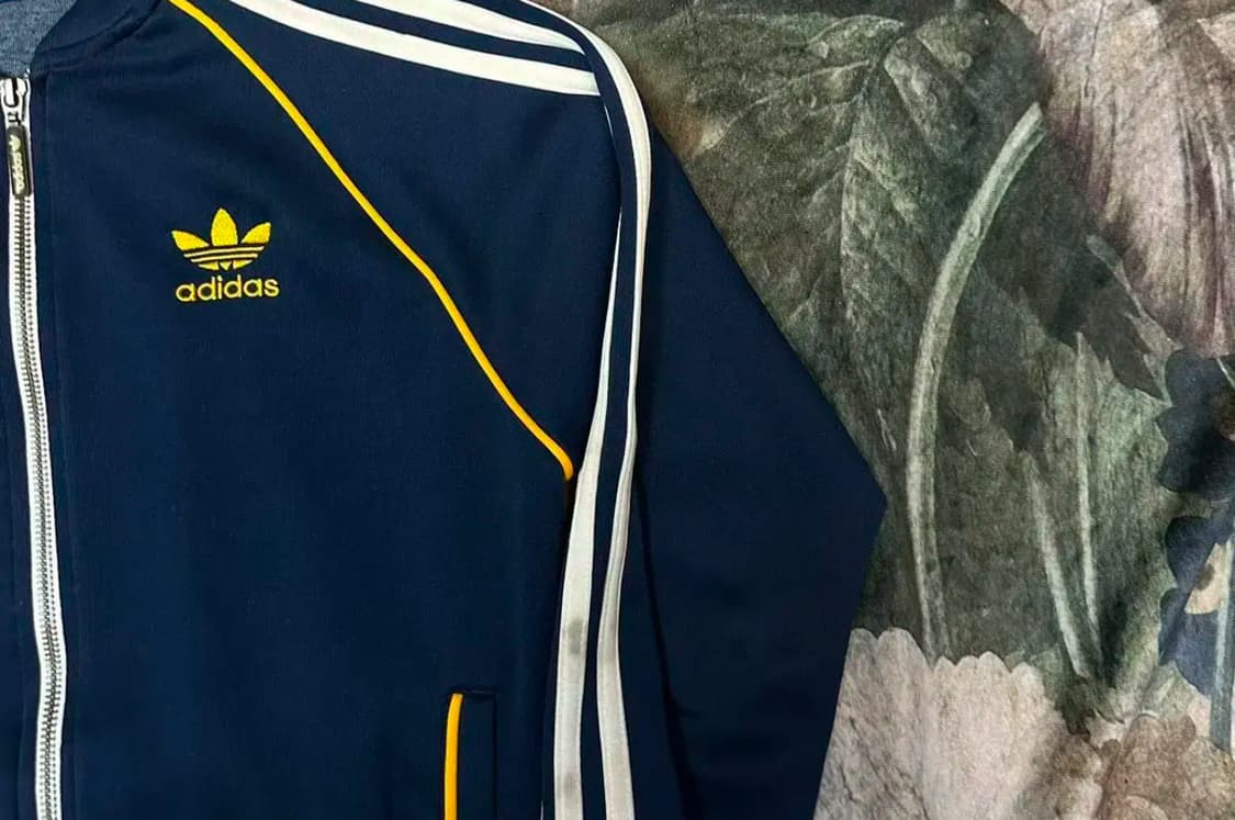 아디다스 옐로우 사이드라인 슈퍼스타네이비트랙탑져지 100 상품이미지2