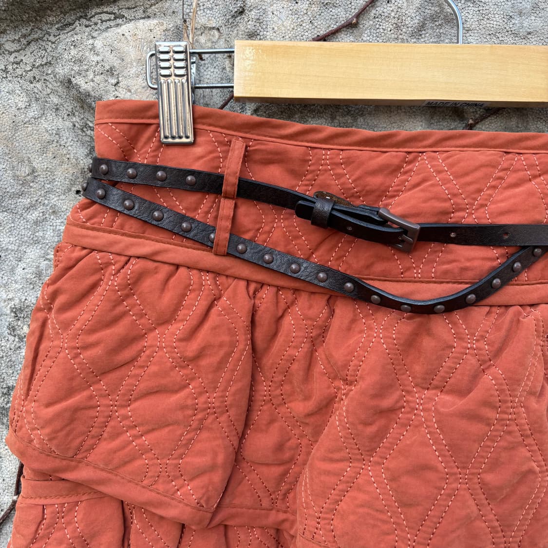 질스튜어트 프릴 벨트 모리 히피 퀄팅 웨스턴 보헤미아 여성 빈티지 치마 상품이미지4