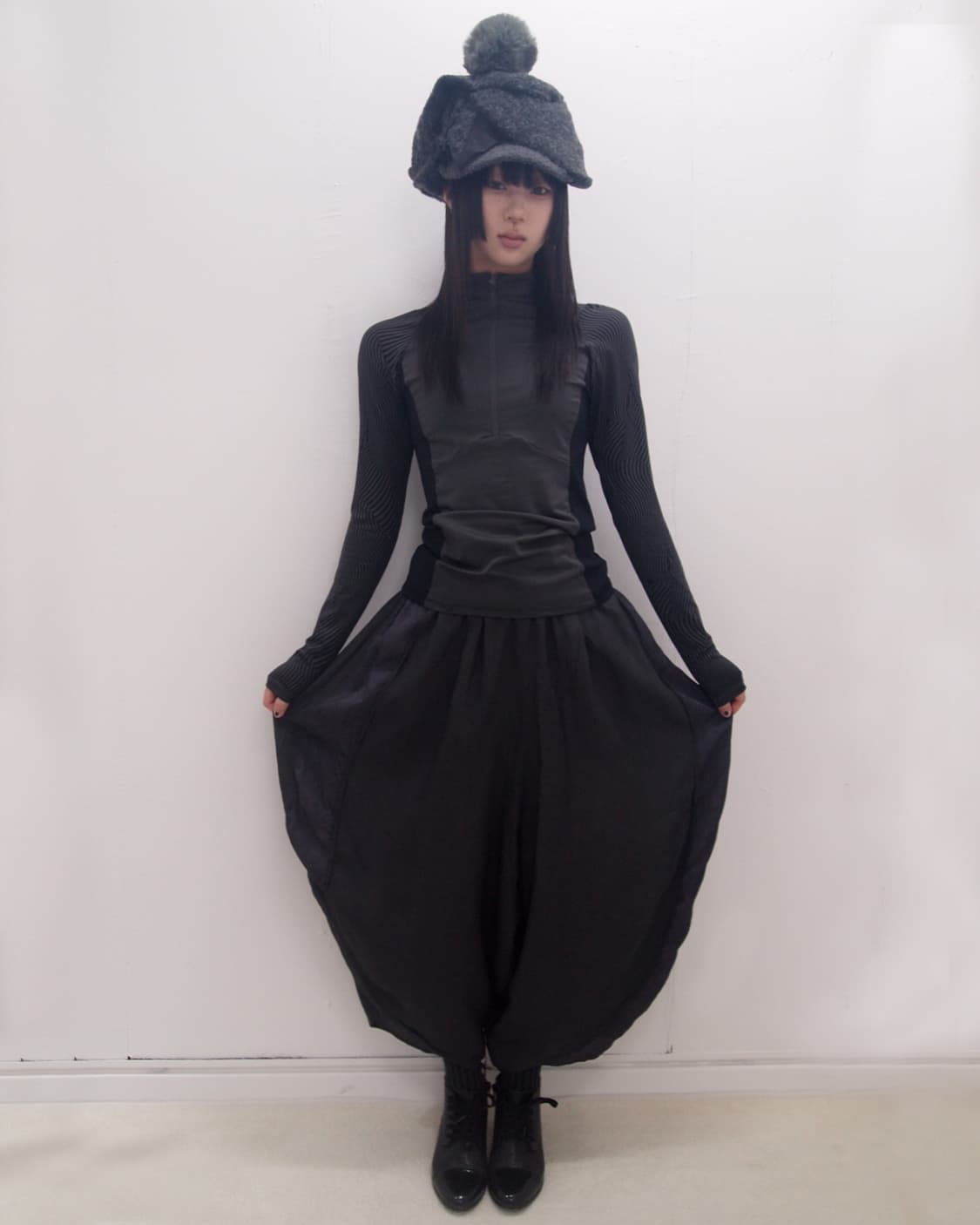 Charcoal slik 3D balloon banding pants  상품이미지2