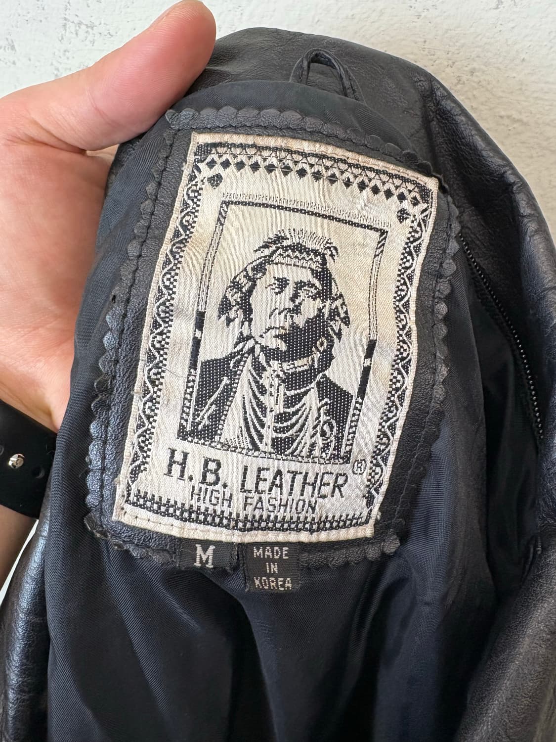 빈티지 레더 봄버 자켓 블랙 상품이미지5