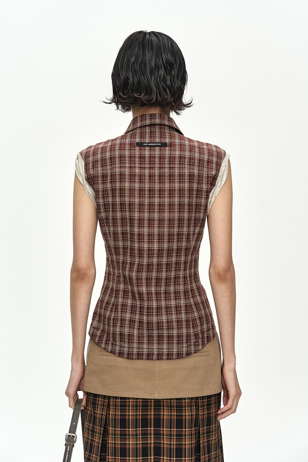 CHECK SLEEVELESS SHIRT atb1569w(BROWN) 상품이미지5