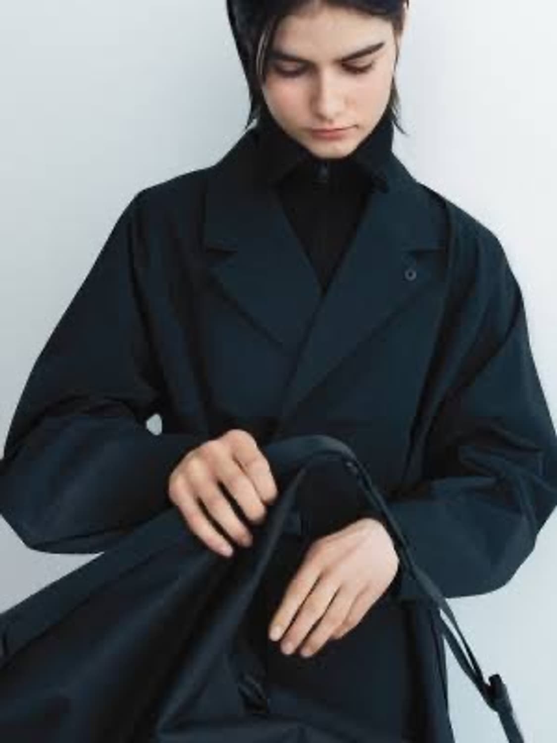 유니클로 u 25fw 싱글브레스트롱코트 블랙 상품이미지2