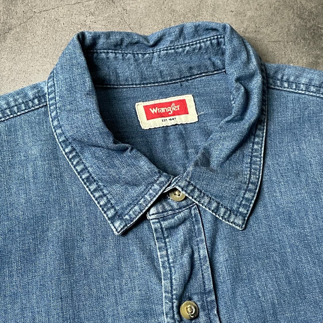 WRANGLER 랭글러 빈티지 데님 코튼 셔츠 A00470 상품이미지2