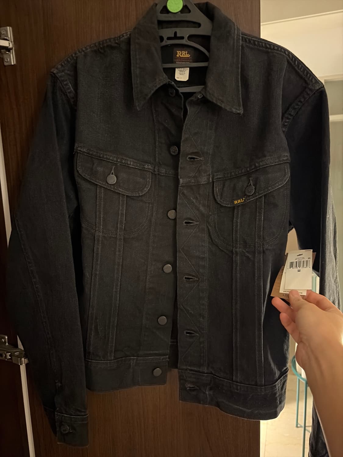 RRL 블랙 데님 트러커 새거 M 상품이미지2