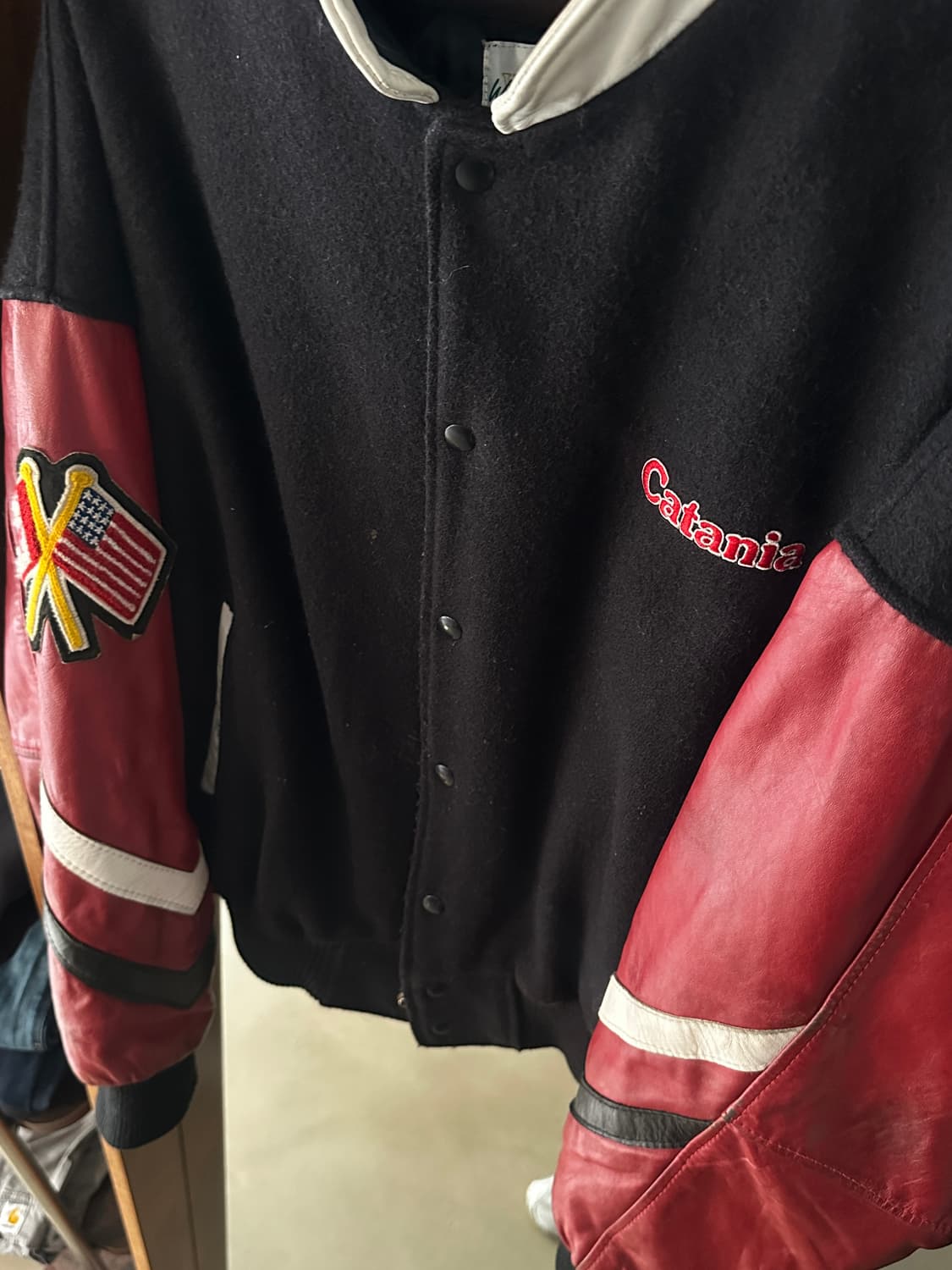 카타니아 레더 빈티지 바시티 자켓 상품이미지2