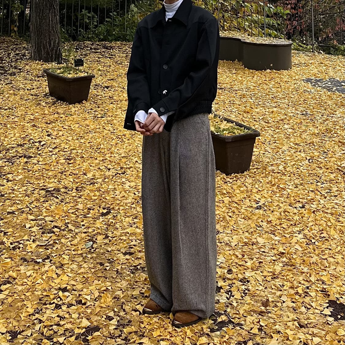 (새상품) 웨이비니스 헤링본 팬츠 월넛 브라운2 상품이미지9