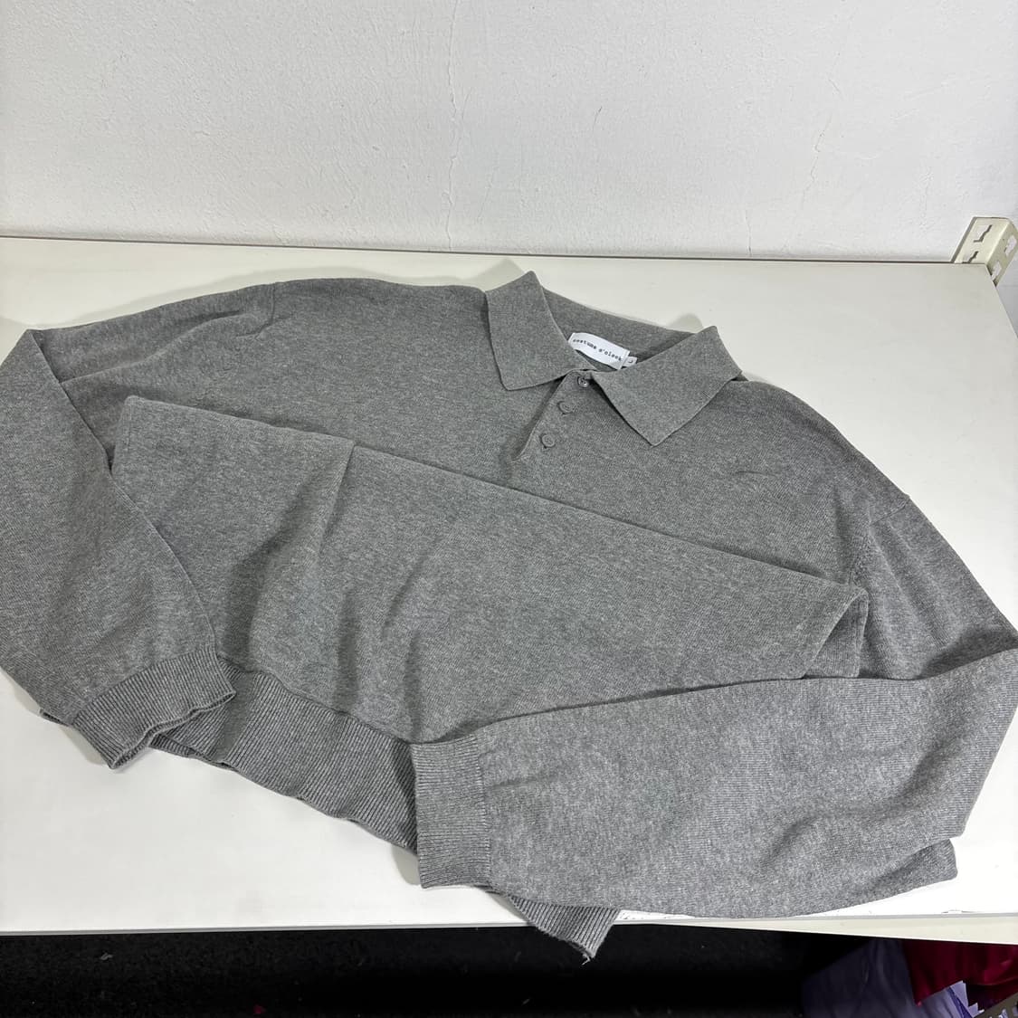 L 커스텀어클락 그레이 카라넥 니트 상품이미지3