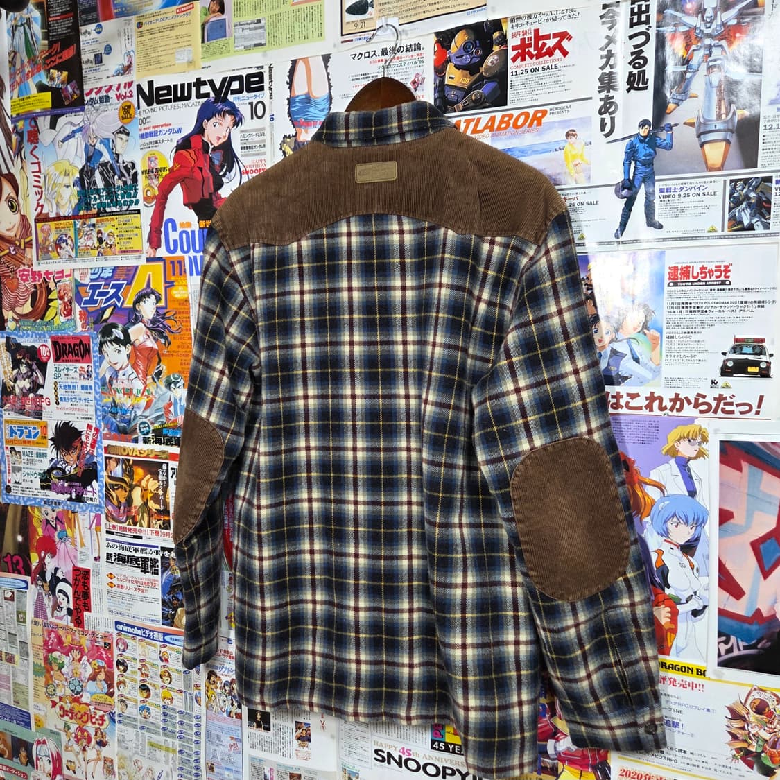 브라운 코듀로이 패치 체크 누빔 셔츠 상품이미지7