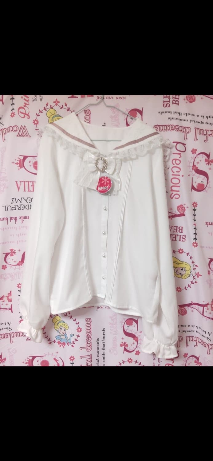 마즈 MARS 세일러 레이스 핑크 블라우스 양산형 로리타 지뢰계 히메갸루 상품이미지2