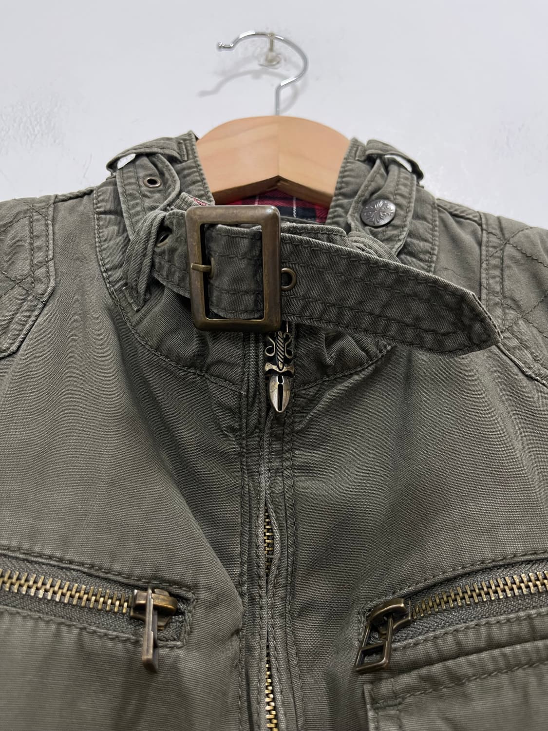 일본 빈티지 Spinash 락펑크 카고 넥버클 집업 자켓 상품이미지3