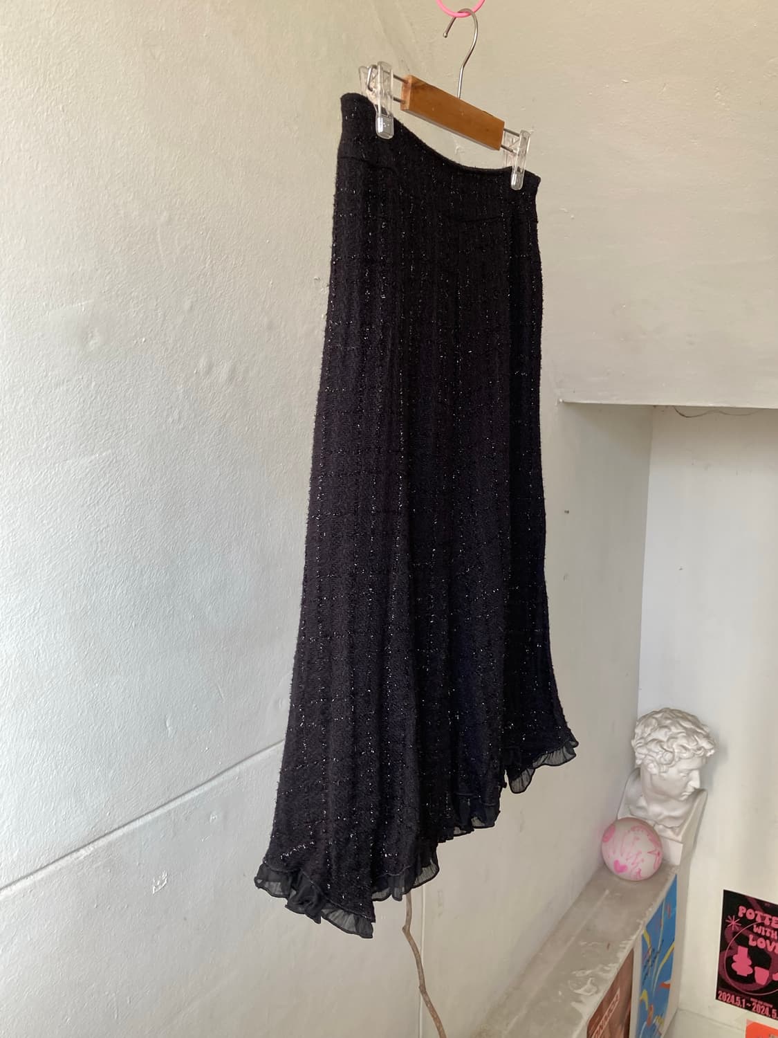 블랙 플레어 미디 스커트 상품이미지6