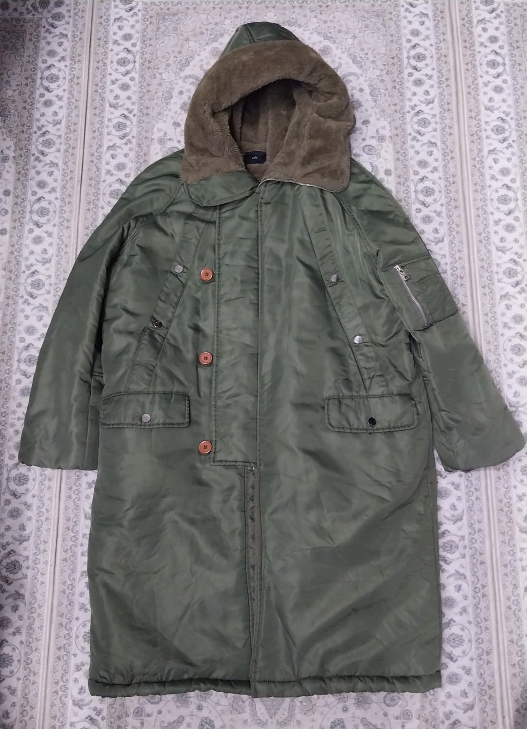 aile 후드 롱패딩 플리스 롱코트 상품이미지1