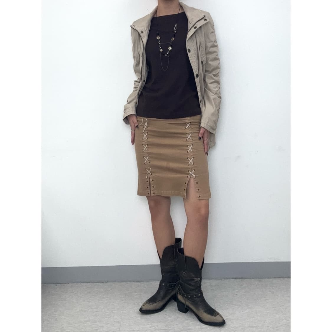 빈티지 브라운 보트넥 롱슬리브 상품이미지5
