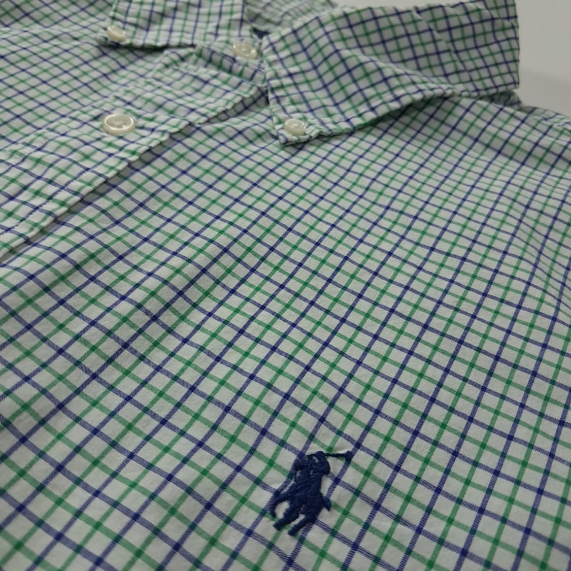 CK830 2XL 폴로 00s 그린네이비 마이크로체크 반팔 셔츠 남방 상품이미지4