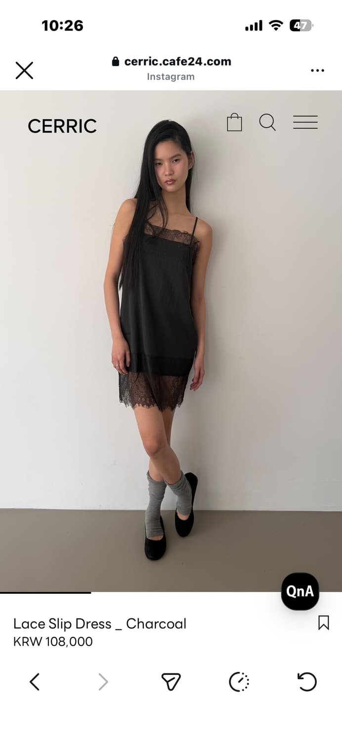 Cerric lace silp dress (차콜) 상품이미지2
