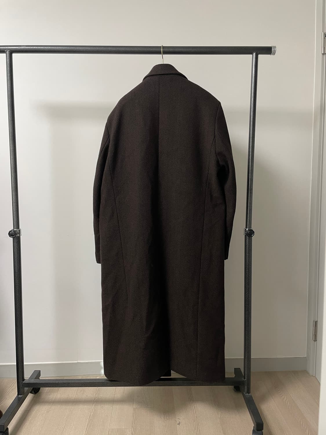 (48) 엘무드 브라운 싱글 헤링본 롱 코트 상품이미지3