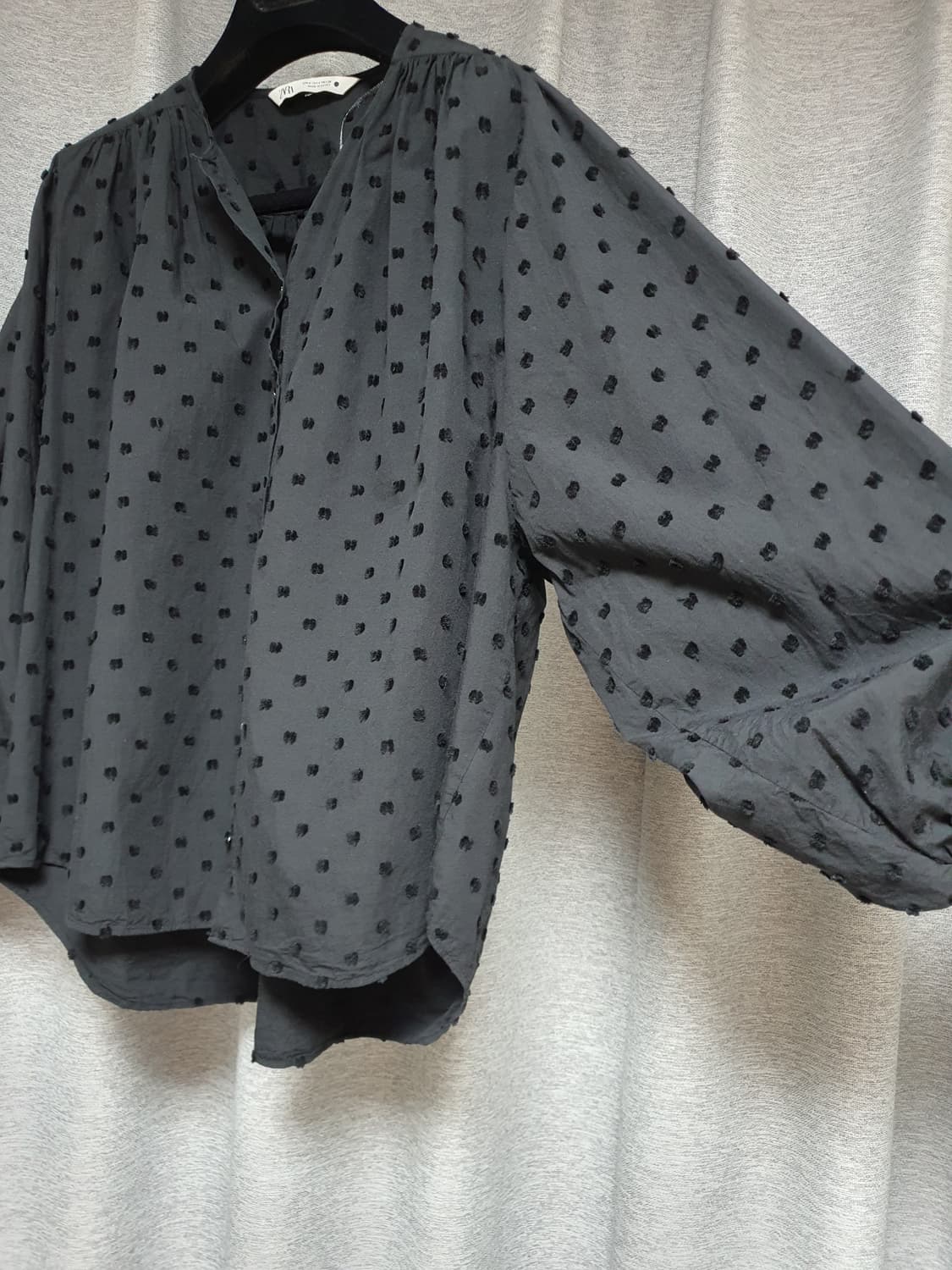 Zara자라 도트패턴 볼륨 여유핏 루즈핏 블라우스s or s~m 상품이미지4