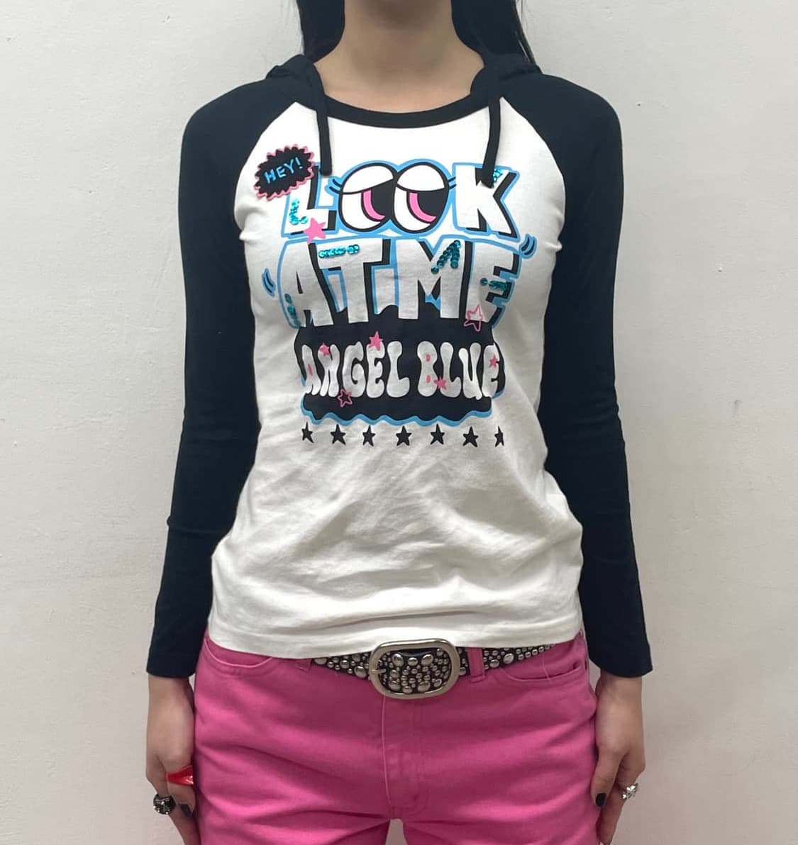 엔젤 블루 스팽글 후드 y2k punk 상품이미지1