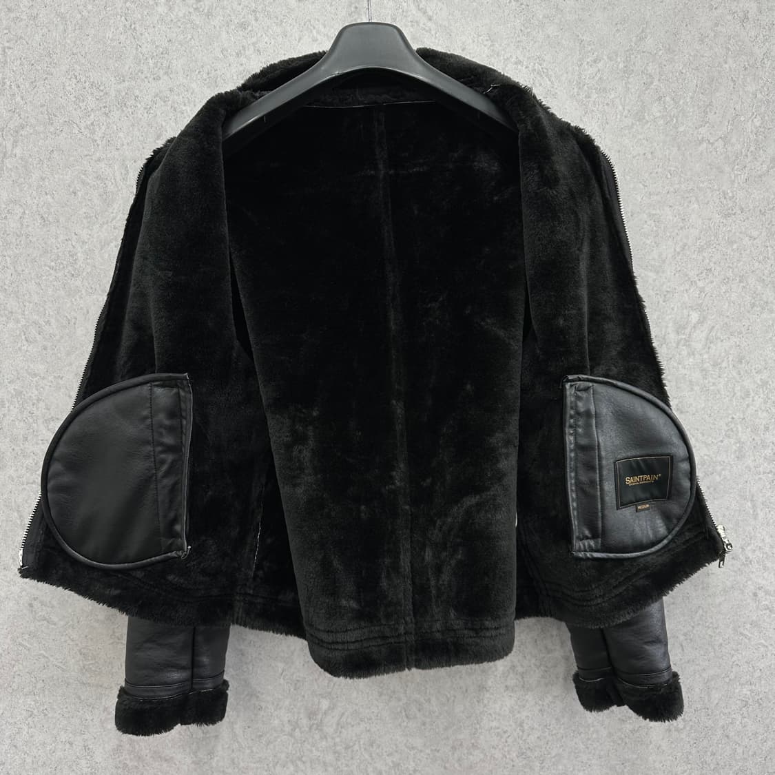 95 세인트페인 남자 에코레더 무스탕 상품이미지3