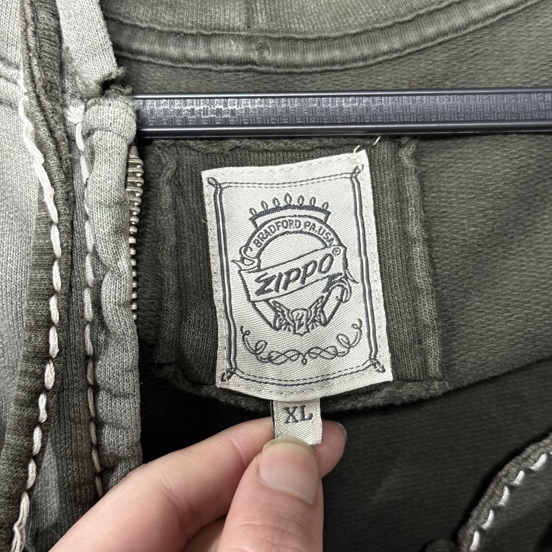 Zippo 지포 그런지 워싱 디테일 펑크 빅 프린팅 집업 후디 상품이미지6