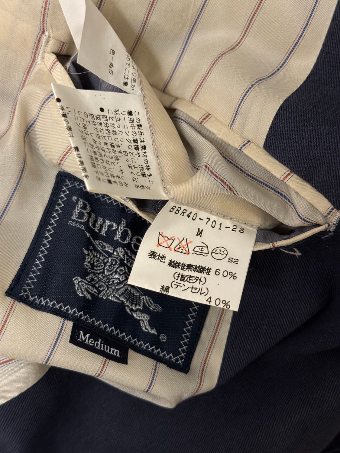 90s Burberrys Tencel-Cotton 2-Button Bla 상품이미지8