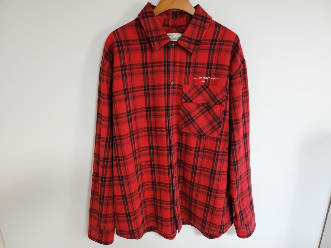 M 오프화이트 레드 애로우 오버핏 남성 셔츠 상품이미지2