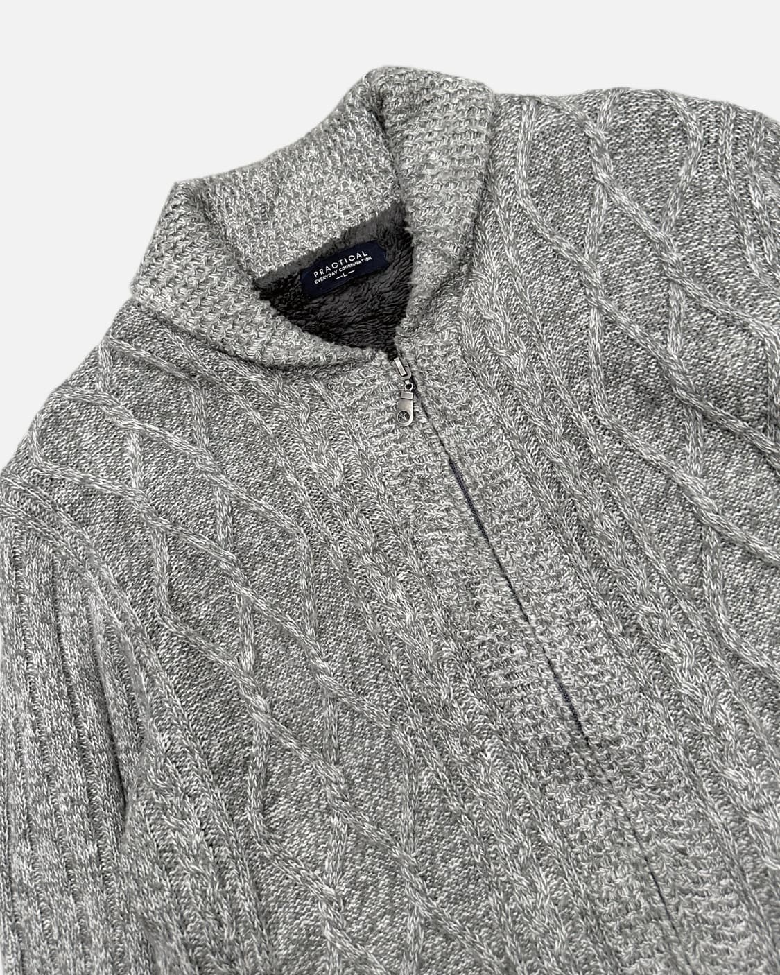 fur lining knit zip-up 상품이미지2