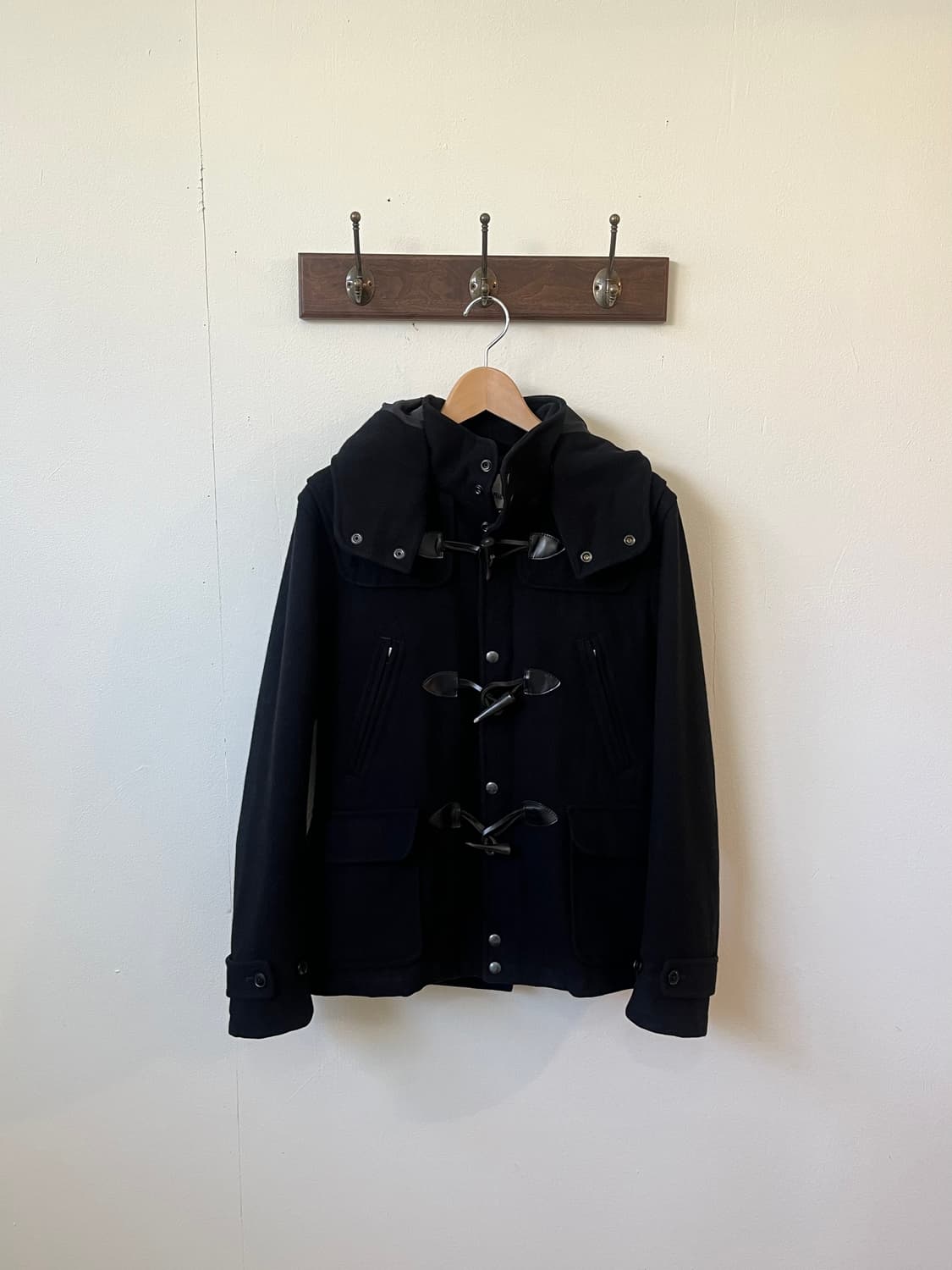 Men’s bigi 블랙 더플 코트 상품이미지2