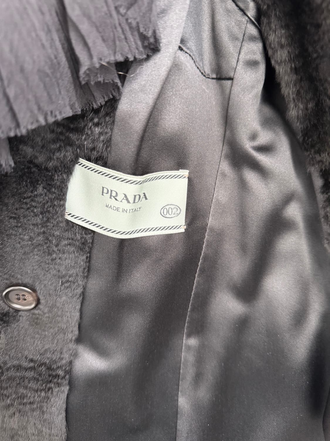 [PRADA] 프라다 아카이브 리얼 콜린스키 퍼 라이닝 울-실크 코트 상품이미지8