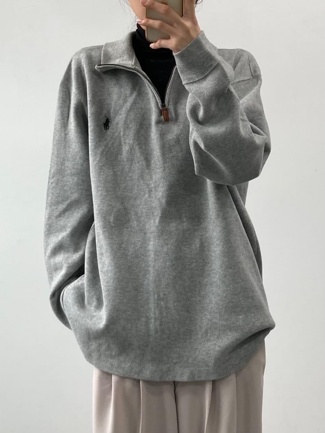 폴로 반집업 니트 상품이미지1