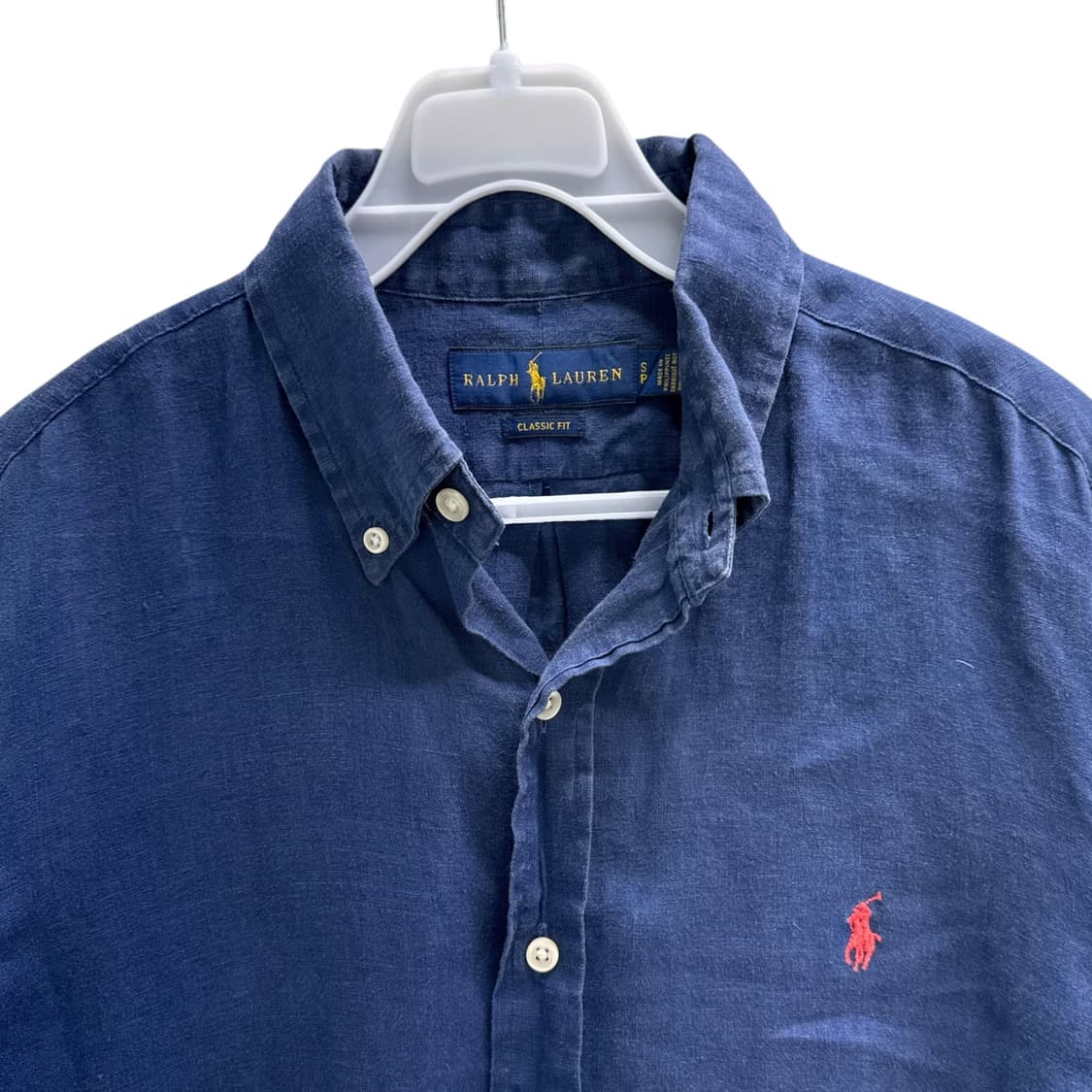 [S] 폴로 클래식핏 네이비 린넨 셔츠 상품이미지5