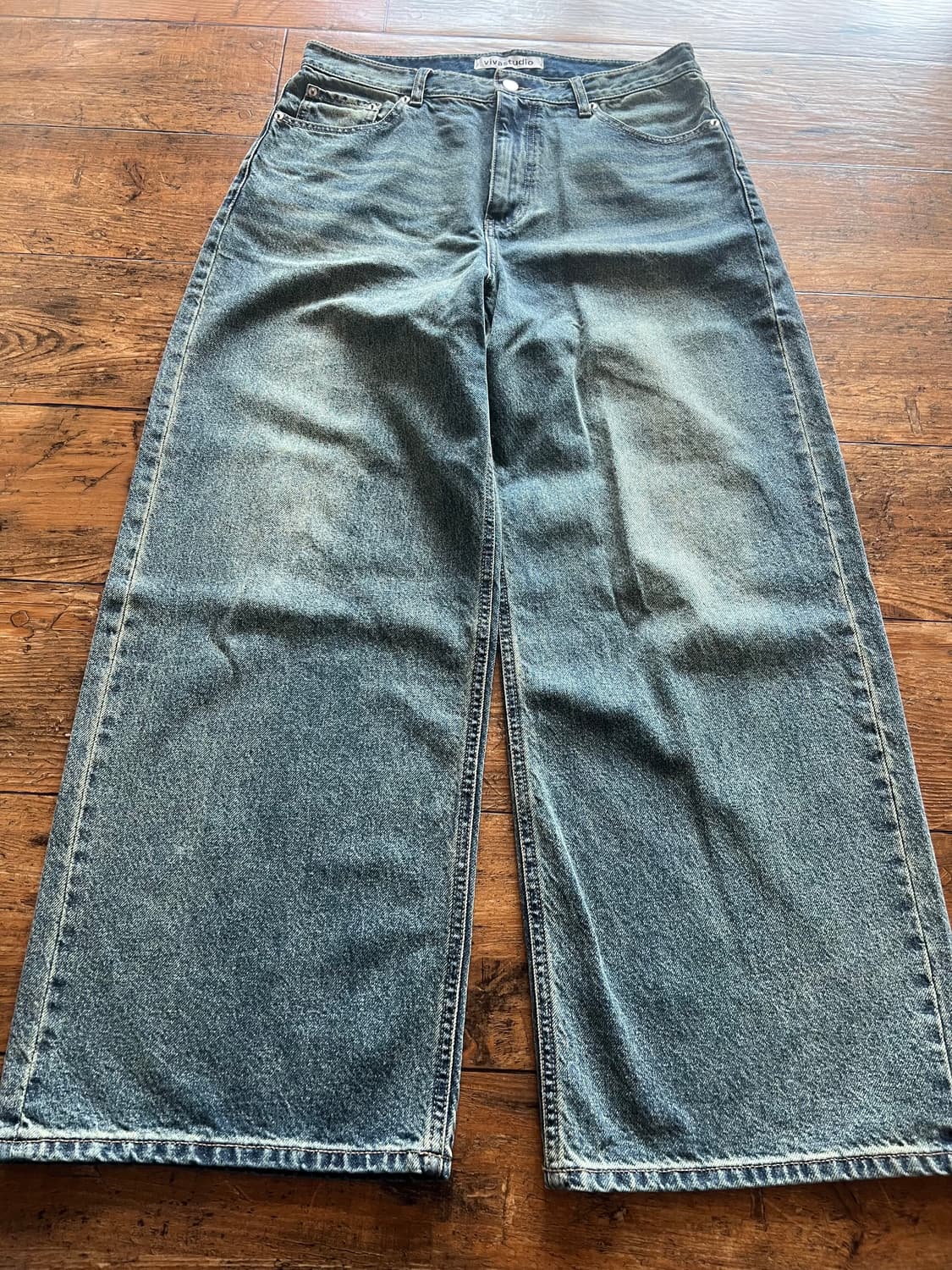 비바스튜디오 와이드 데님팬츠 블루 XL WIDE DENIM PANTS [ 상품이미지1