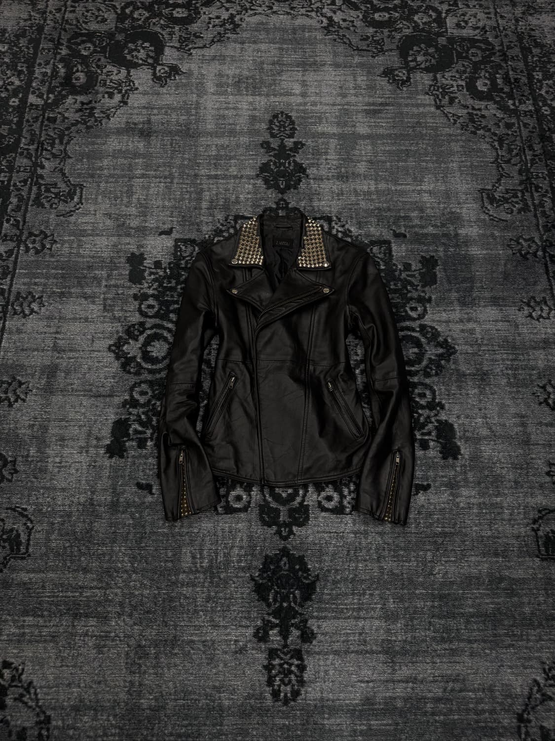 Zac vargas stud leather rider jacket 상품이미지1